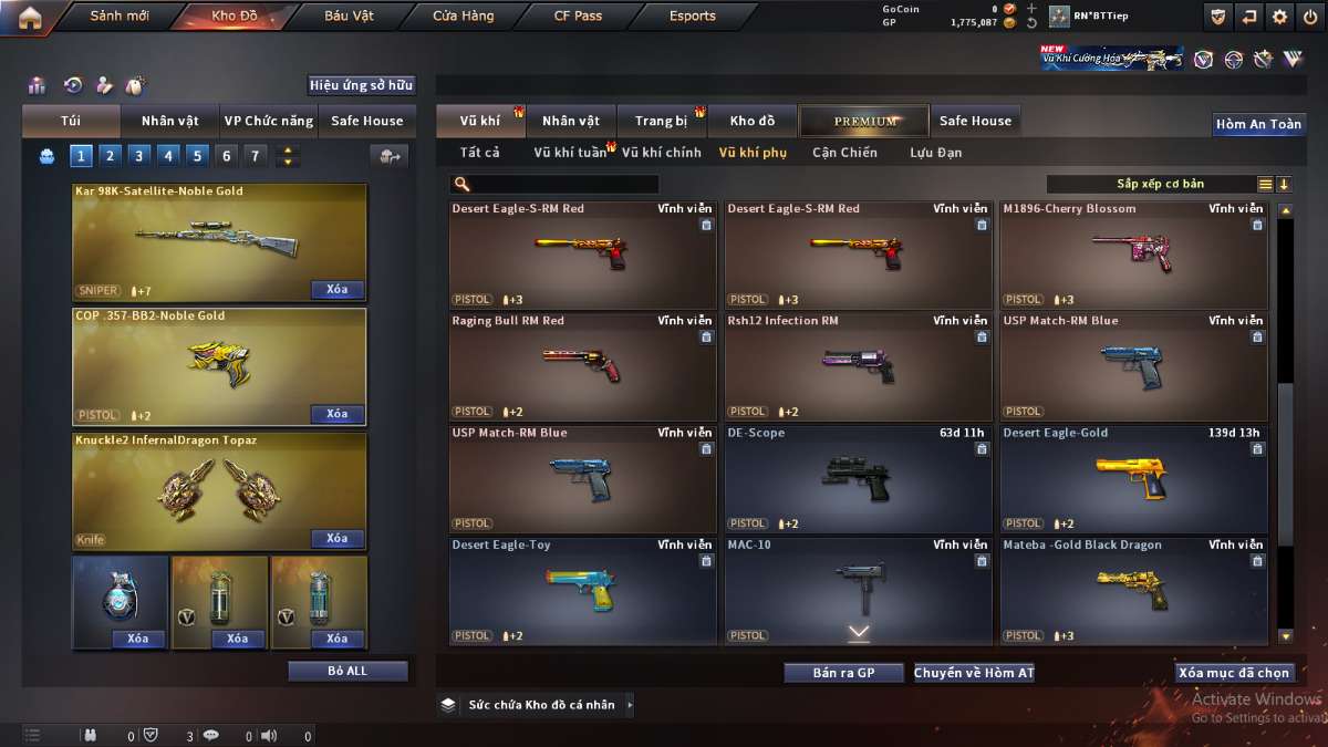 shop acc cf uy tin gia re